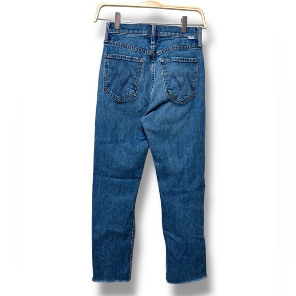 MOTHER The Tomcat Ankle Fray Jeans in Globe Trotter High Waist Raw Hem Size 25 - Picture 5 of 11